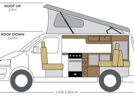 CamperKing Portofino LWB Campervan Layout